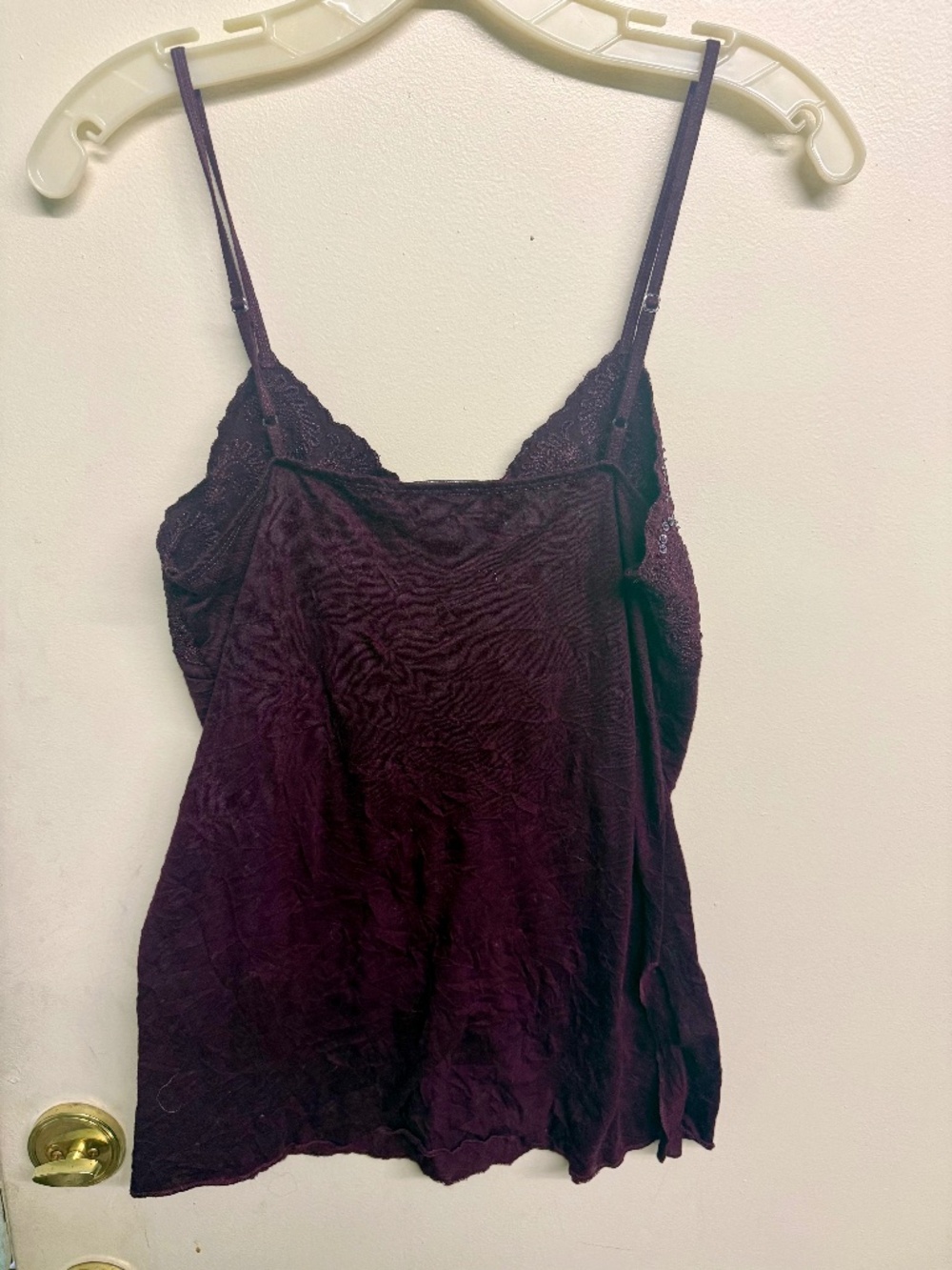 Bebe Purple Sequin & Lace Tank Top | Spaghetti Strap Camisole - Picture 4 of 4
